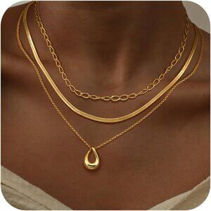 Christmas gift gold Style 01 plated layered necklaces women dainty choker set
